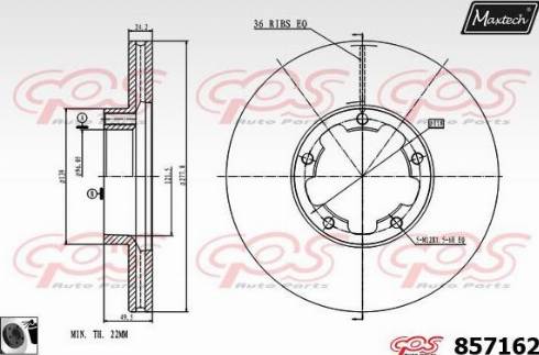 Maxtech 857162.0060 - Гальмівний диск avtolavka.club