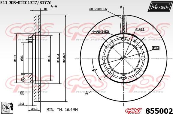 Maxtech 857113 - Гальмівний диск avtolavka.club