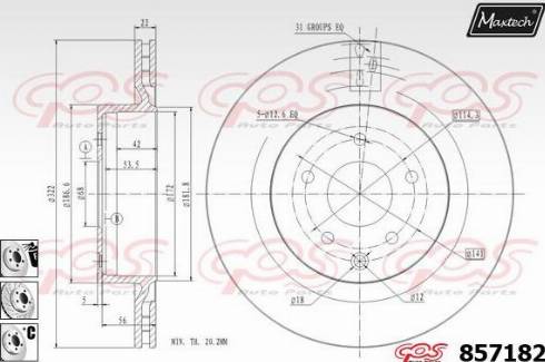 Maxtech 857182.6880 - Гальмівний диск avtolavka.club