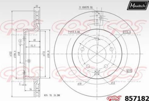 Maxtech 857182.0000 - Гальмівний диск avtolavka.club