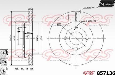 Maxtech 857136.6980 - Гальмівний диск avtolavka.club