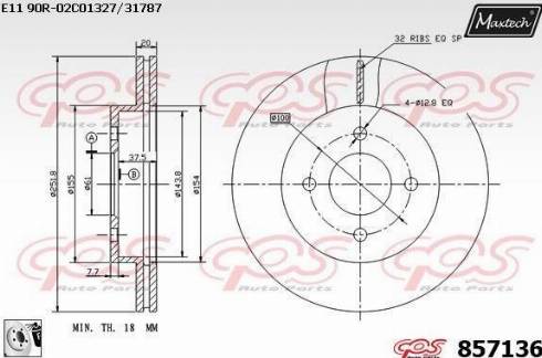 Maxtech 857136.0080 - Гальмівний диск avtolavka.club