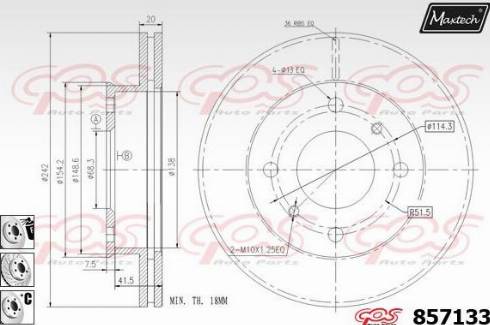 Maxtech 857133.6980 - Гальмівний диск avtolavka.club