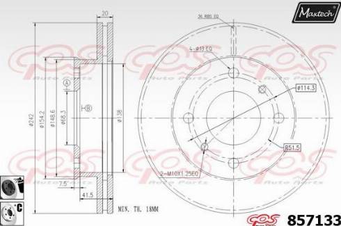 Maxtech 857133.6060 - Гальмівний диск avtolavka.club