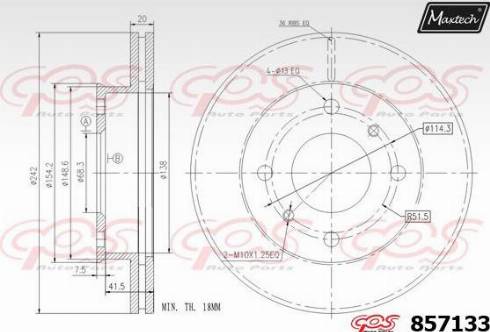 Maxtech 857133.0000 - Гальмівний диск avtolavka.club