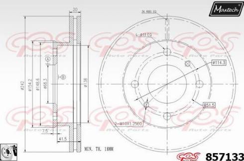 Maxtech 857133.0080 - Гальмівний диск avtolavka.club