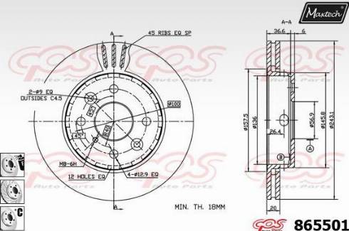 Maxtech 865501.6980 - Гальмівний диск avtolavka.club