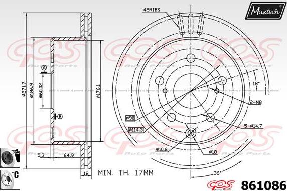 Maxtech 865519 - Гальмівний диск avtolavka.club