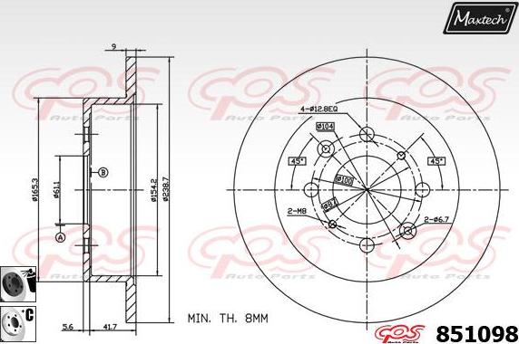 Maxtech 865515 - Гальмівний диск avtolavka.club