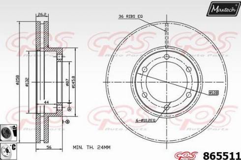 Maxtech 865511.6060 - Гальмівний диск avtolavka.club