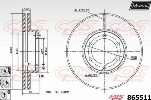 Maxtech 865511.6880 - Гальмівний диск avtolavka.club