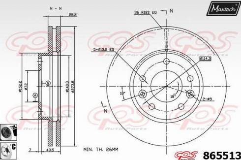 Maxtech 865513.6060 - Гальмівний диск avtolavka.club