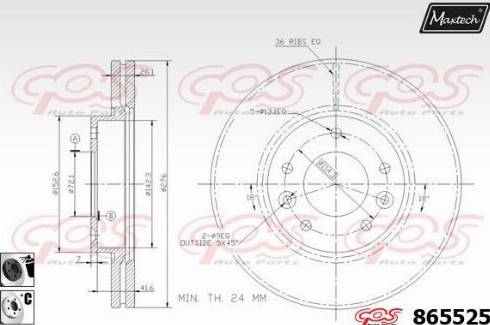 Maxtech 865525.6060 - Гальмівний диск avtolavka.club