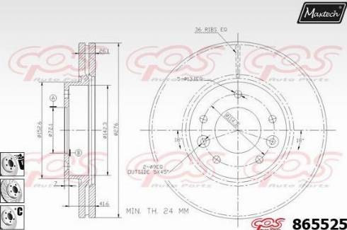 Maxtech 865525.6880 - Гальмівний диск avtolavka.club