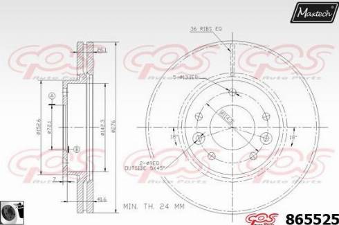 Maxtech 865525.0060 - Гальмівний диск avtolavka.club