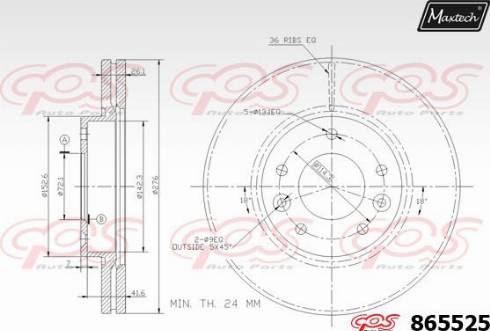 Maxtech 865525.0000 - Гальмівний диск avtolavka.club