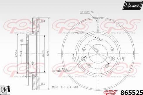 Maxtech 865525.0080 - Гальмівний диск avtolavka.club