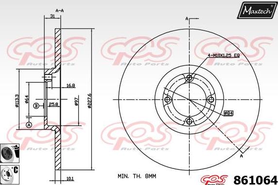 Maxtech 865006 - Гальмівний диск avtolavka.club