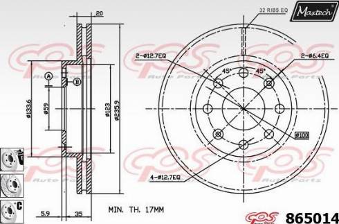 Maxtech 865014.6880 - Гальмівний диск avtolavka.club