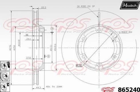 Maxtech 865240.6880 - Гальмівний диск avtolavka.club