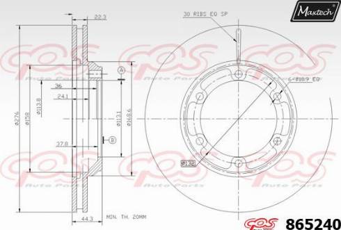 Maxtech 865240.0000 - Гальмівний диск avtolavka.club