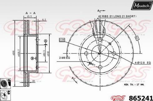 Maxtech 865241.6060 - Гальмівний диск avtolavka.club