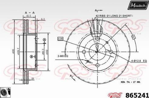 Maxtech 865241.0060 - Гальмівний диск avtolavka.club