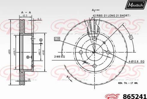 Maxtech 865241.0000 - Гальмівний диск avtolavka.club