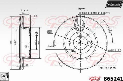 Maxtech 865241.0080 - Гальмівний диск avtolavka.club