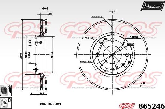 Maxtech 865242 - Гальмівний диск avtolavka.club