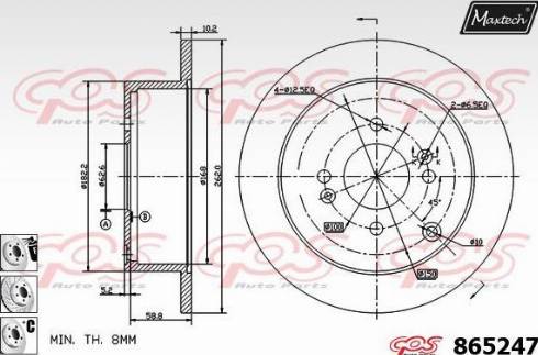 Maxtech 865247.6880 - Гальмівний диск avtolavka.club