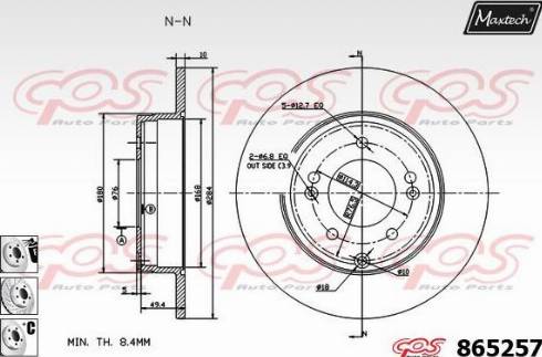 Maxtech 865257.6880 - Гальмівний диск avtolavka.club