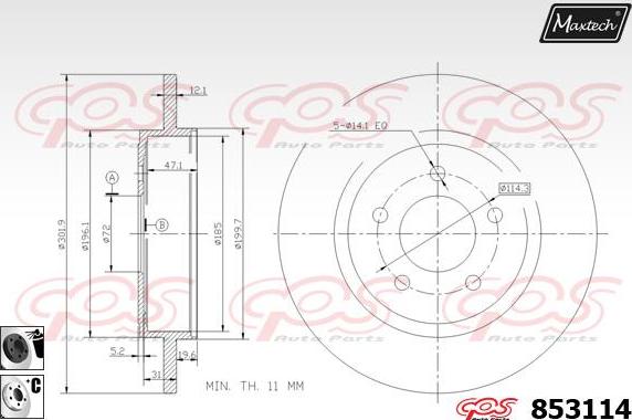 Maxtech 865269 - Гальмівний диск avtolavka.club