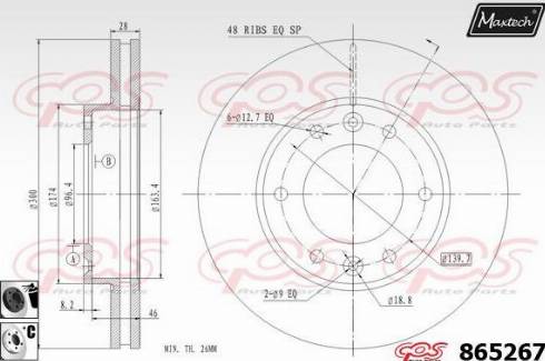 Maxtech 865267.6060 - Гальмівний диск avtolavka.club