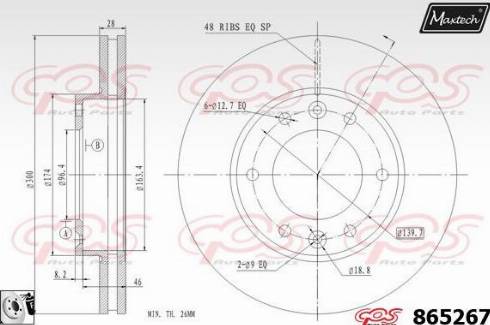 Maxtech 865267.0080 - Гальмівний диск avtolavka.club