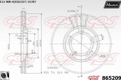 Maxtech 865209.0060 - Гальмівний диск avtolavka.club