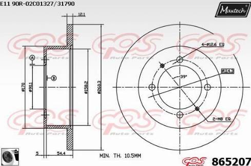 Maxtech 865207.0060 - Гальмівний диск avtolavka.club