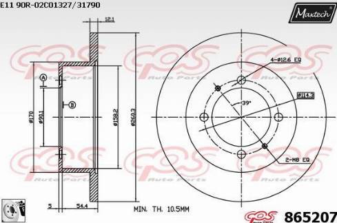 Maxtech 865207.0080 - Гальмівний диск avtolavka.club