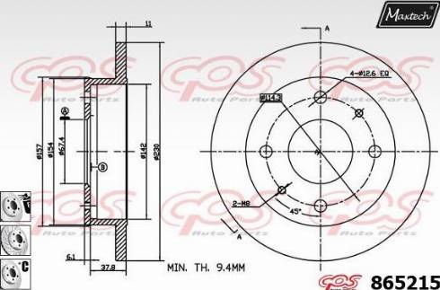 Maxtech 865215.6980 - Гальмівний диск avtolavka.club