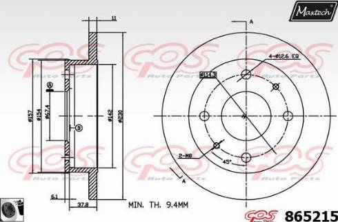 Maxtech 865215.0060 - Гальмівний диск avtolavka.club