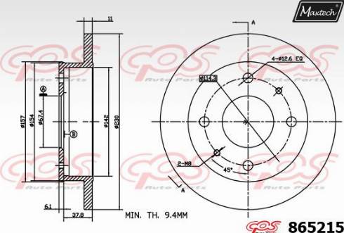 Maxtech 865215.0000 - Гальмівний диск avtolavka.club