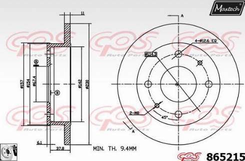 Maxtech 865215.0080 - Гальмівний диск avtolavka.club