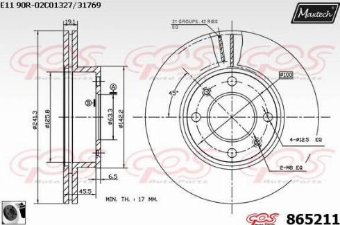 Maxtech 865211.0060 - Гальмівний диск avtolavka.club