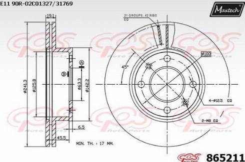 Maxtech 865211.0000 - Гальмівний диск avtolavka.club