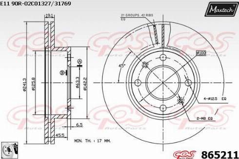 Maxtech 865211.0080 - Гальмівний диск avtolavka.club