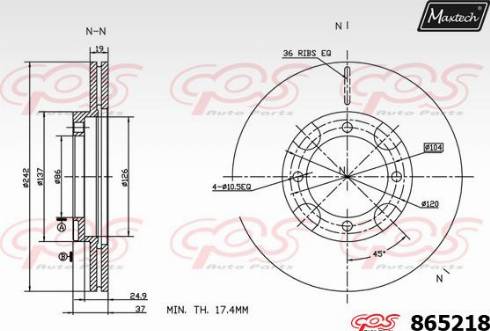 Maxtech 865218.0000 - Гальмівний диск avtolavka.club