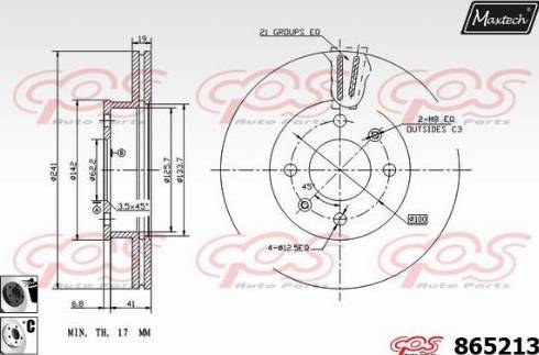 Maxtech 865213.6060 - Гальмівний диск avtolavka.club