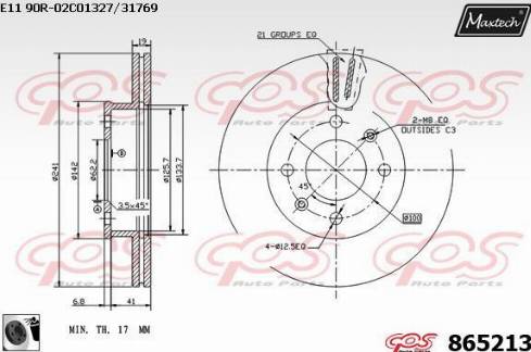 Maxtech 865213.0060 - Гальмівний диск avtolavka.club