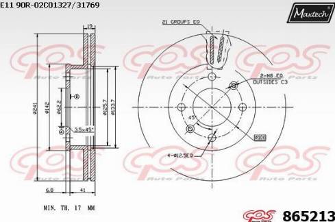 Maxtech 865213.0000 - Гальмівний диск avtolavka.club