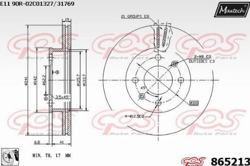 Maxtech 865213.0080 - Гальмівний диск avtolavka.club